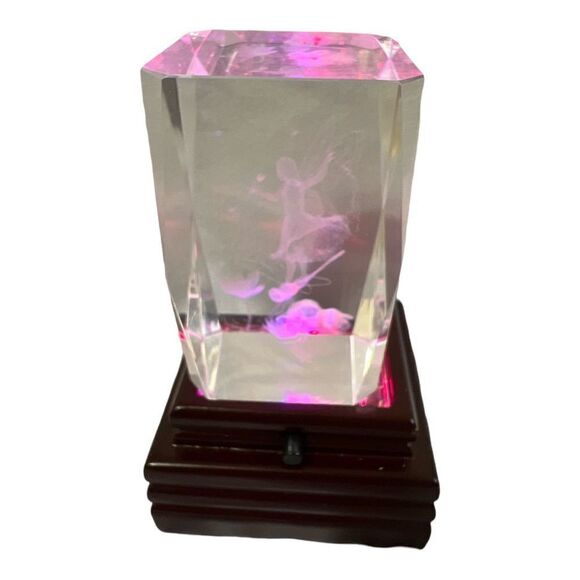 Illuminated fairy and dragonfly glass figurine - Picture 2 of 3